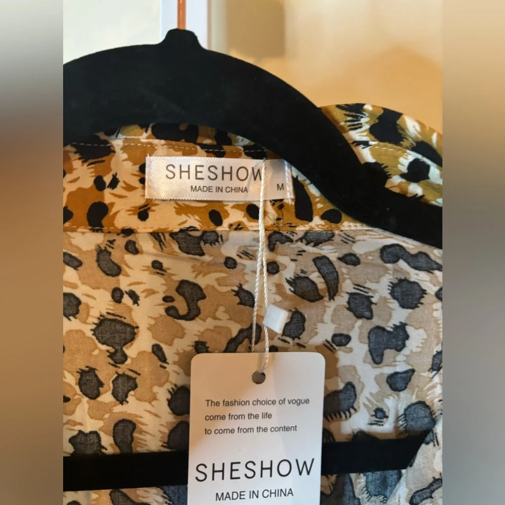 Leopard Print Swimsuit Coverup-Size Medium - Picture 6 of 8